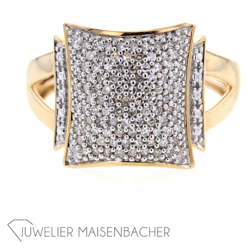 Damen Statement Pavé Diamant Ring Ringgröße 59,5