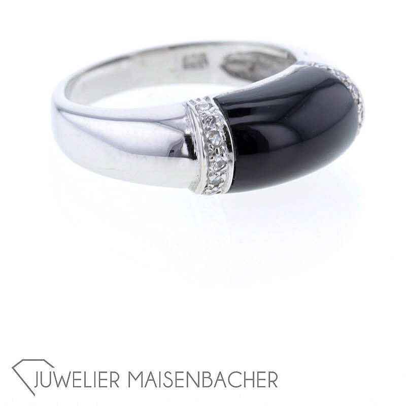 Damen Ring Onyx und Brillianten Ringgröße 53