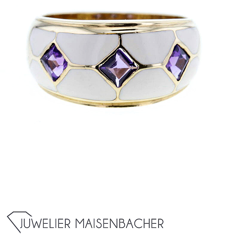 Damenring Amethyst und Kaltemaille