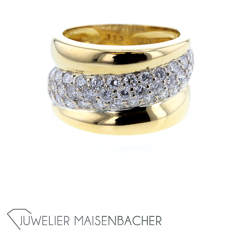 Massiver Damen Ring Diamanten Ringgröße 52