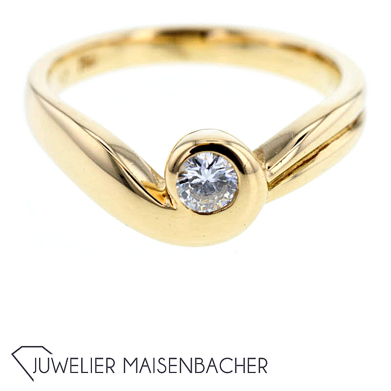 Damen Solitaire Ring Ringgröße 53,5