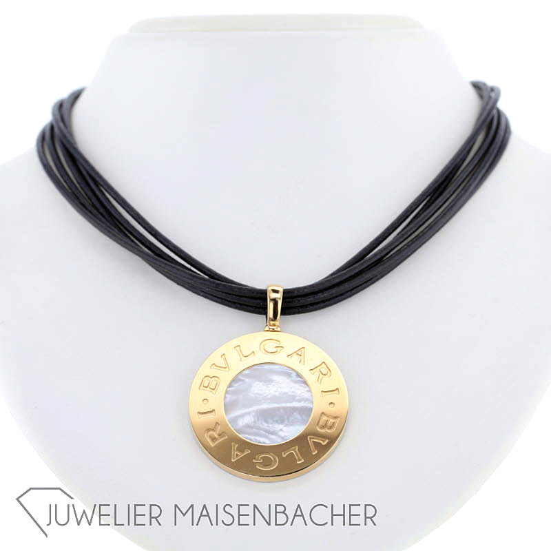 Bulgari Anhänger *Bulgari* mit Leder-Collier, Tragelänge 39cm