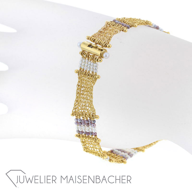 Goldschmiede Engelhardt-Nuss Flecht-Armband, Tragelänge 18cm