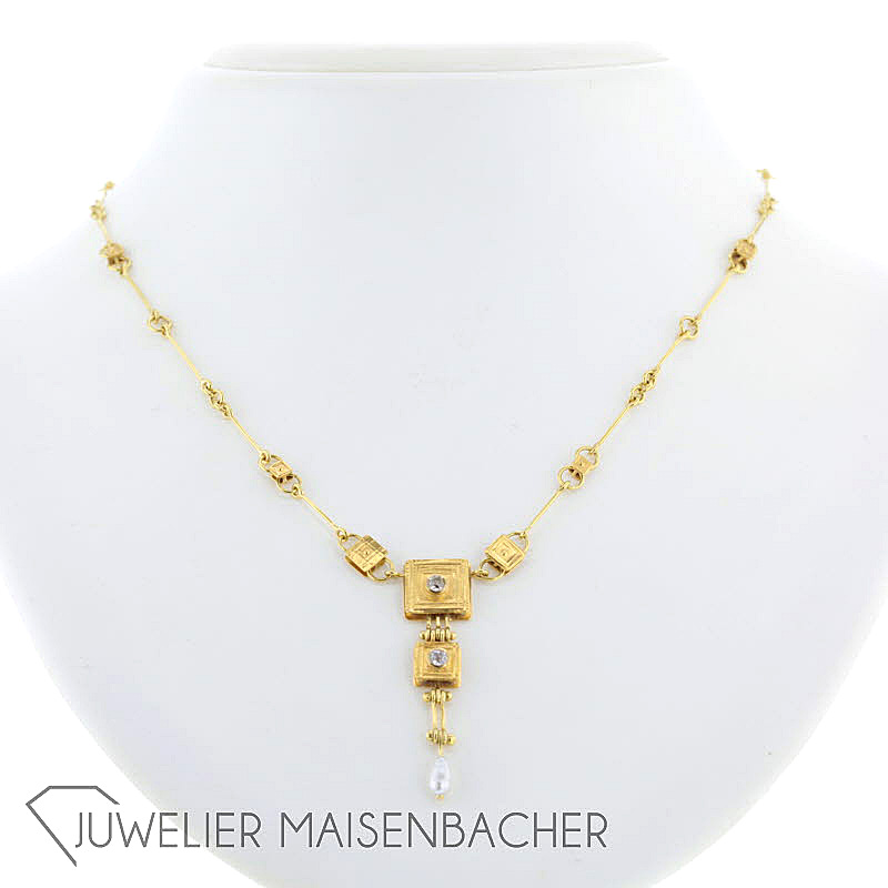 Goldschmiede Engelhardt-Nuss Collier-Kette, Tragelänge 46cm