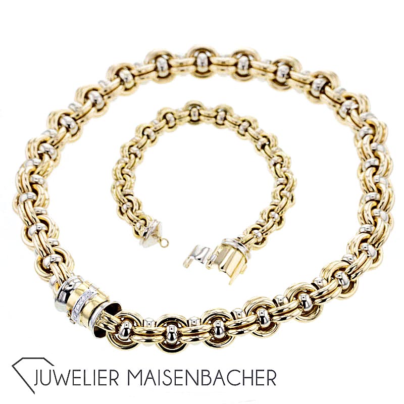 Opulentes Schmuck-Set *Bicolor*, Collier und Armband