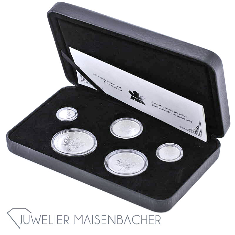 Maple Leaf Silbermünzen Set *Privy Mark*, 999,9/- Silber, 2004