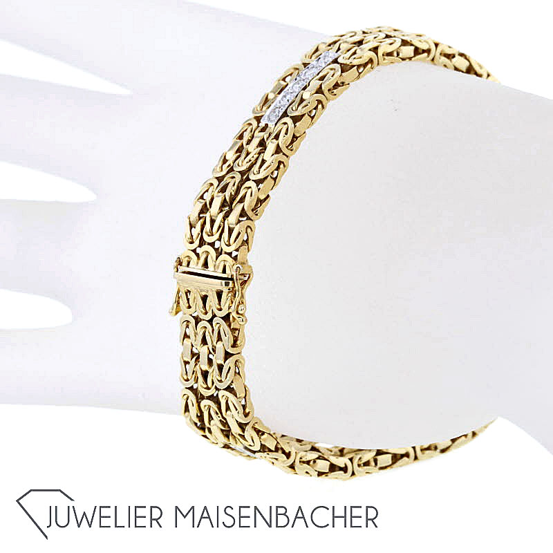 Dreireihiges Armband *Königskette* mit Brillanten Gold