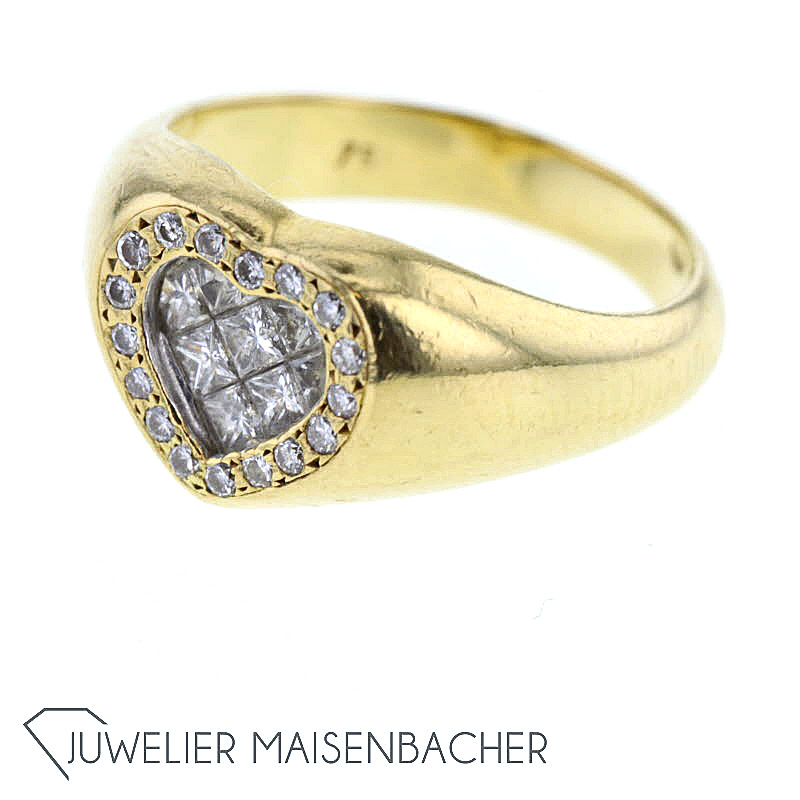 Diamant-Ring *Herz*, Ringgröße 55