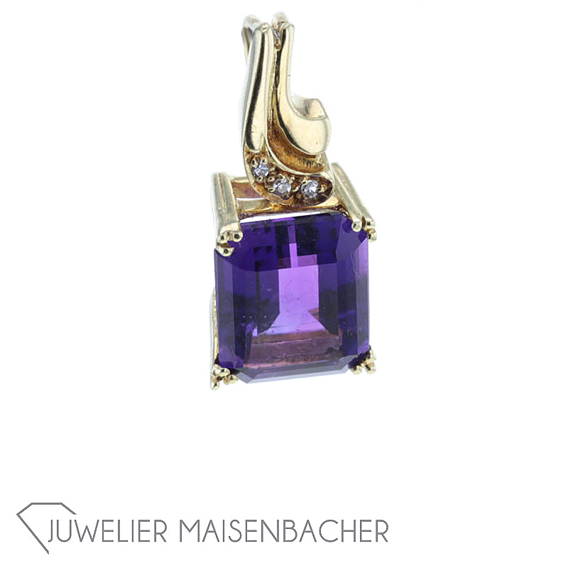 Anhänger Gelbgold *Amethyst* mit Diamant