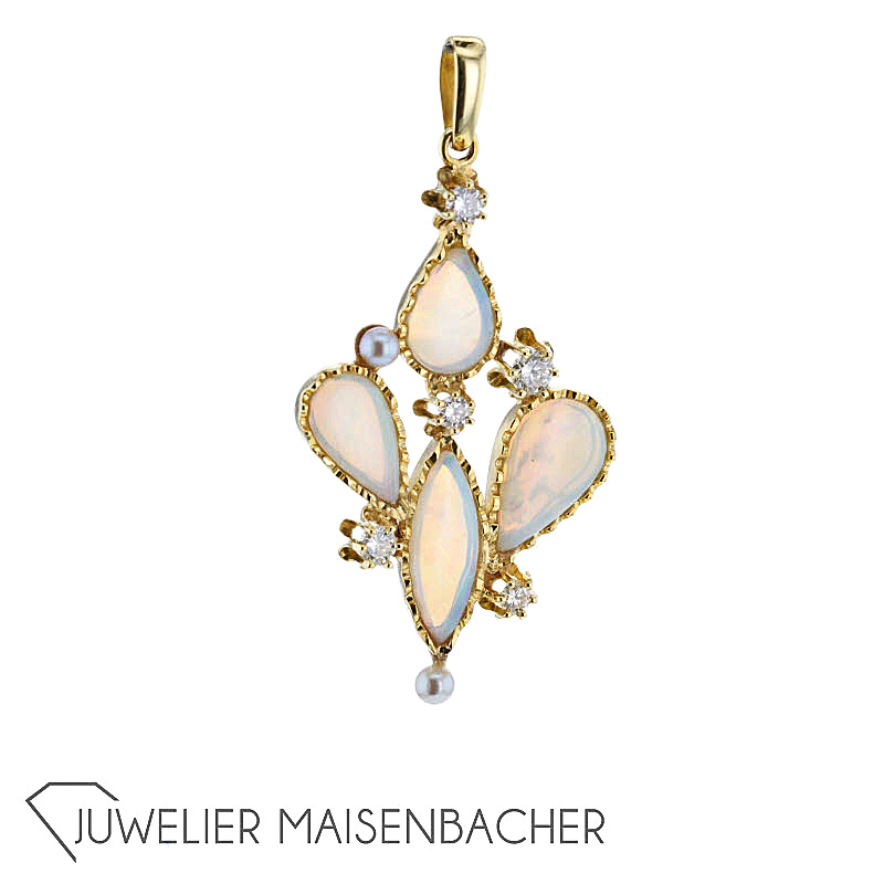 Anhänger Gold *Opal-Diamantbesatz*