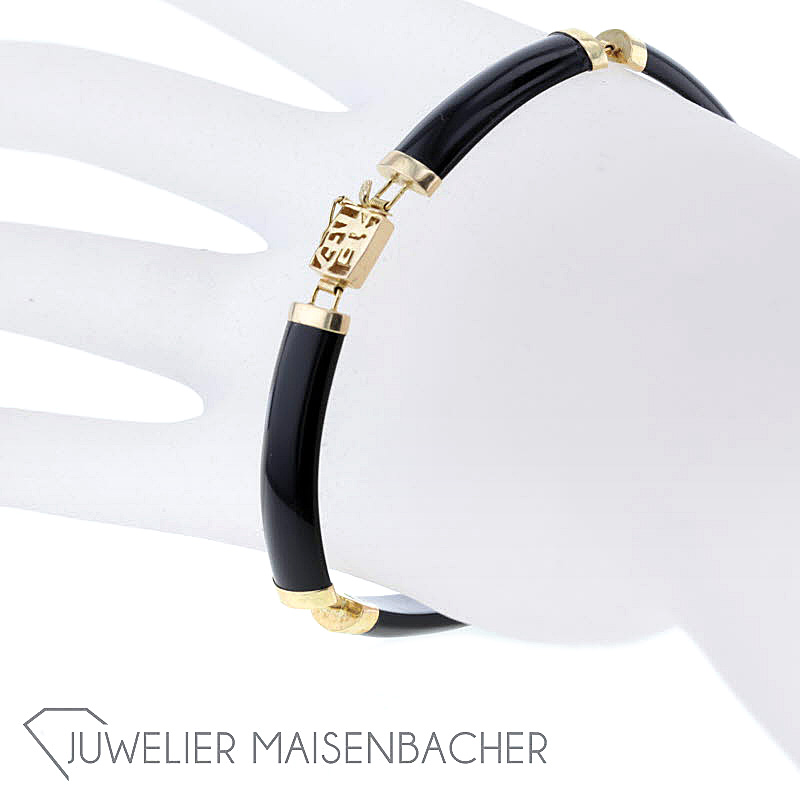 Armband Gelbgold *Onyx* asiatisches Schriftsymbol