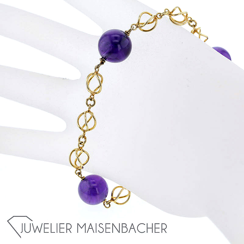 Verspieltes Armband Gelbgold *Amethyst*