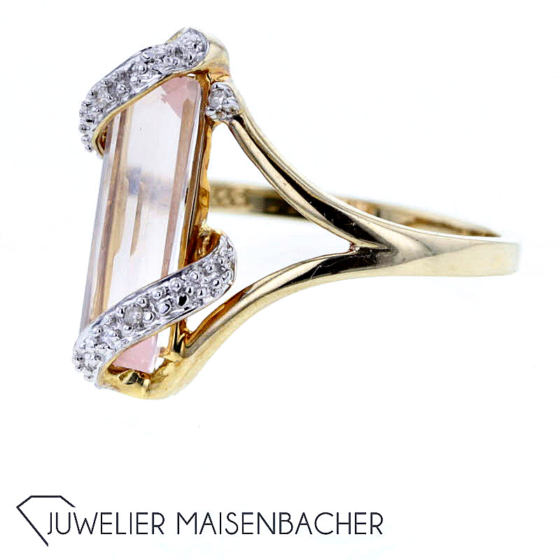 Ring Gelbgold *Rosenquarz*