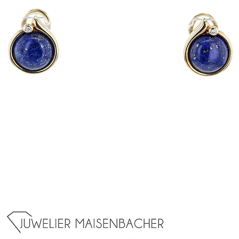 Ohrclipse Gelbgold *Lapislazuli und Diamant*