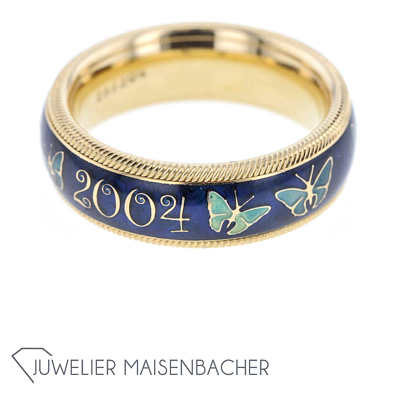 Wellendorff Jahresring 2004 *Papillon* mit Brillant Gold