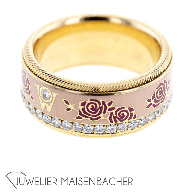 Wellendorff Dreh-Ring *Rosengarten*, limitiert mit Brillanten Gold