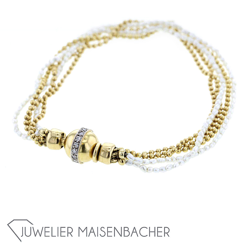 Louis Fiessler vierreihiges Armband, Tragelänge 17cm