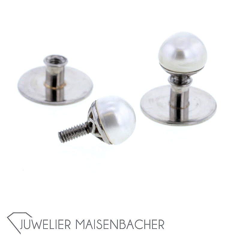 Ein Paar antike Revers-Stecker *Perle*