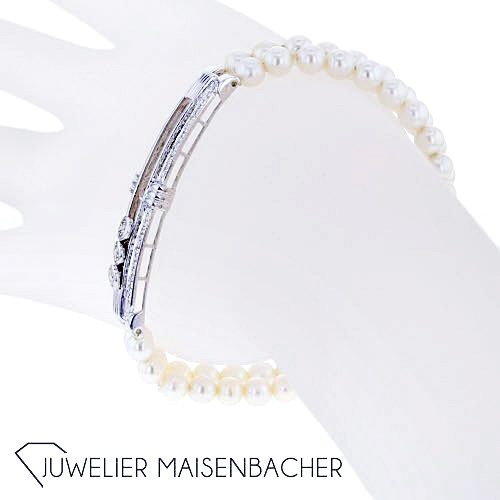 Armband Weißgold *Perlen und Diamanten*