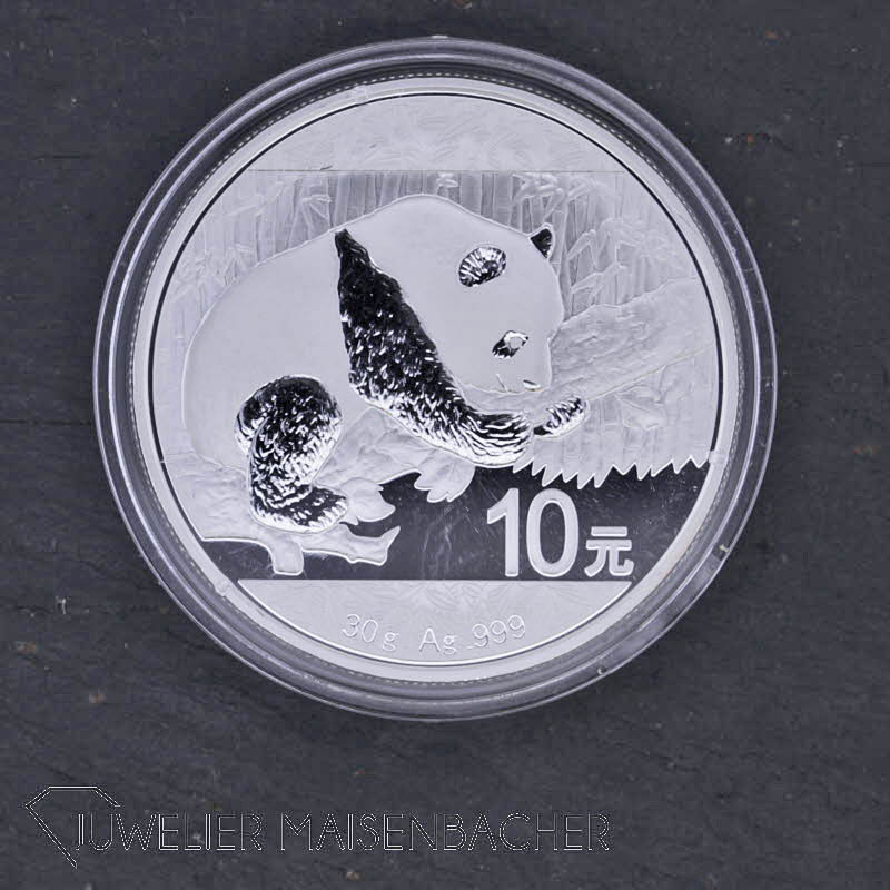 Silbermünze China Panda, 10 Yuan, 999/- Silber. 30 Gramm, 2016, Prägefrisch