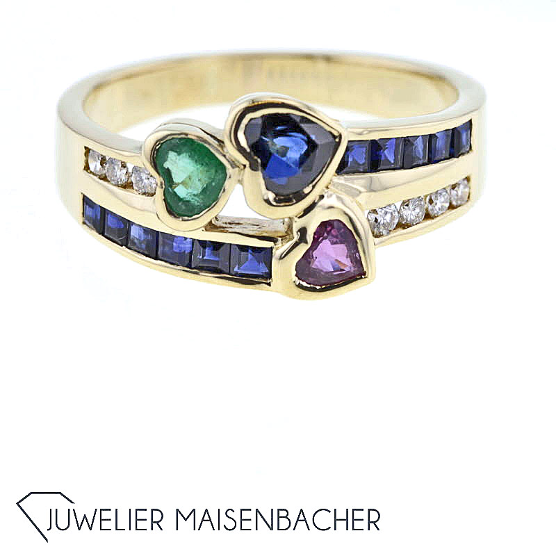 Juwelier Meckenstock Ring *3 Herzen*, Ringgröße 55