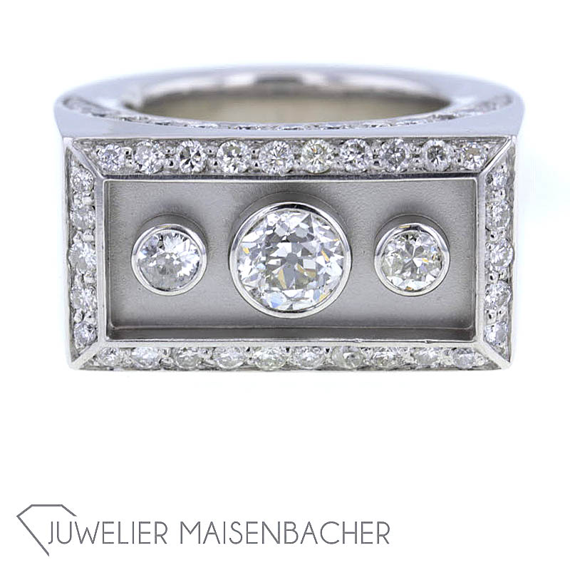 Massiver Diamant-Ring *Platin*, Ringgröße 63,5