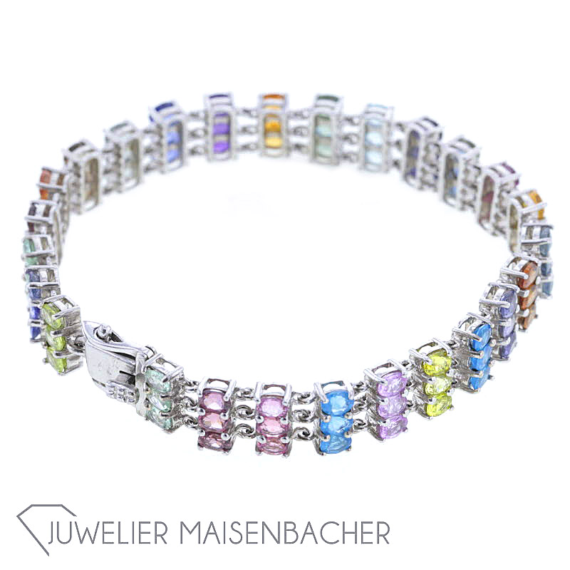 Multicolor Edelstein Silber Armband