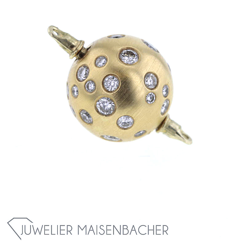 Goldener Kugelverschluss mit Brillanten 750/-