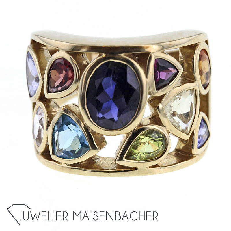 Multicolor Edelstein Gold Ring 'Annette'