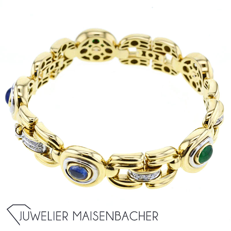 Opulentes Armband *Saphir & Smaragd*