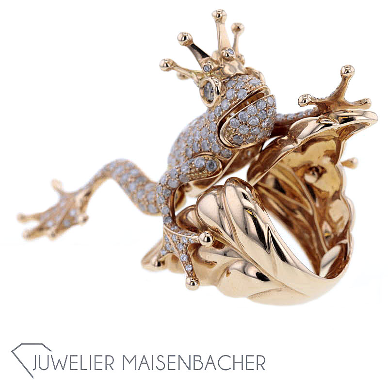 'Froschkönig' Unikat Statement Ring Roségold mit Diamanten von *Adolfo Courrier*