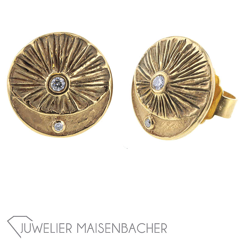 *Sun and Moon* Gold Ohrstecker von 'Hans-Leo Peters'