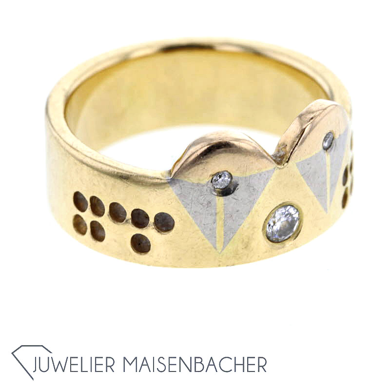 'Hans- Leo Peters' Brailleart 2002 Ring mit Brillanten