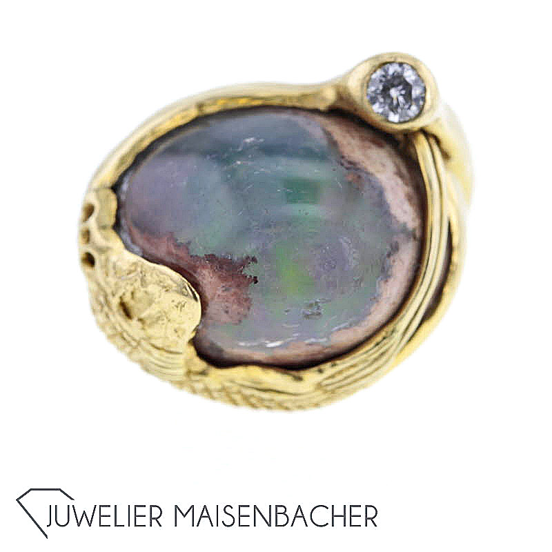 Wunderschöner Feueropal Brillant Ring