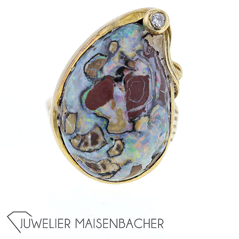 Opal Matrix Gold Brillant Ring 'Hans-Leo Peters'