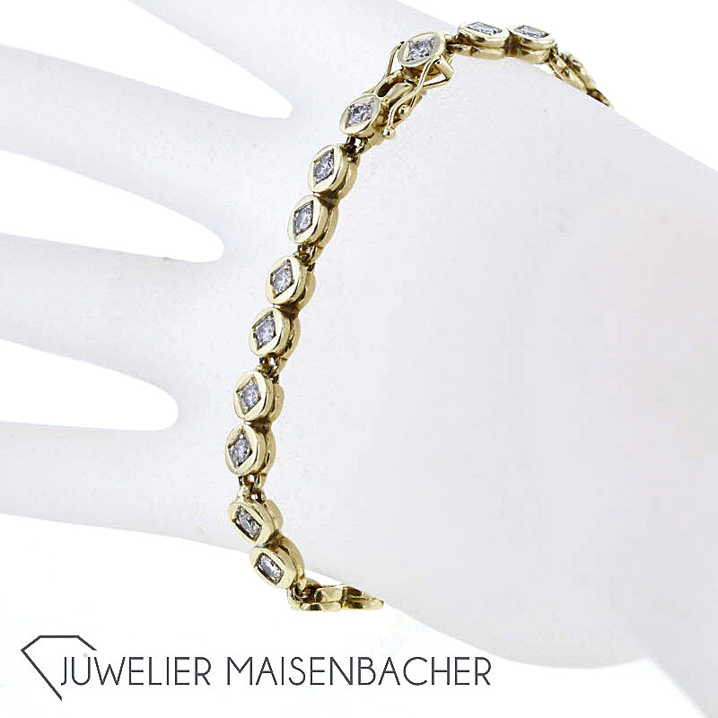 Gelbgoldenes Brillant Tennisarmband