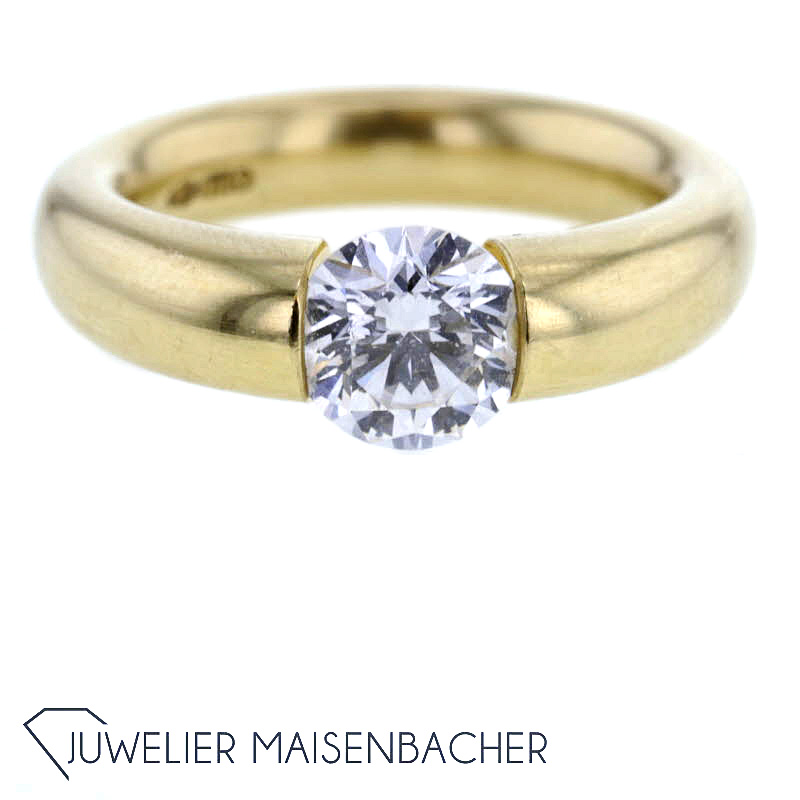 *Niessing* Solitär Verlauf Spannring mit Brillant 1,50 ct. Gold