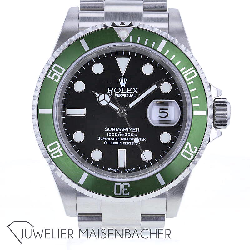 Rolex Submariner 16610LV Flat Four "Kermit"