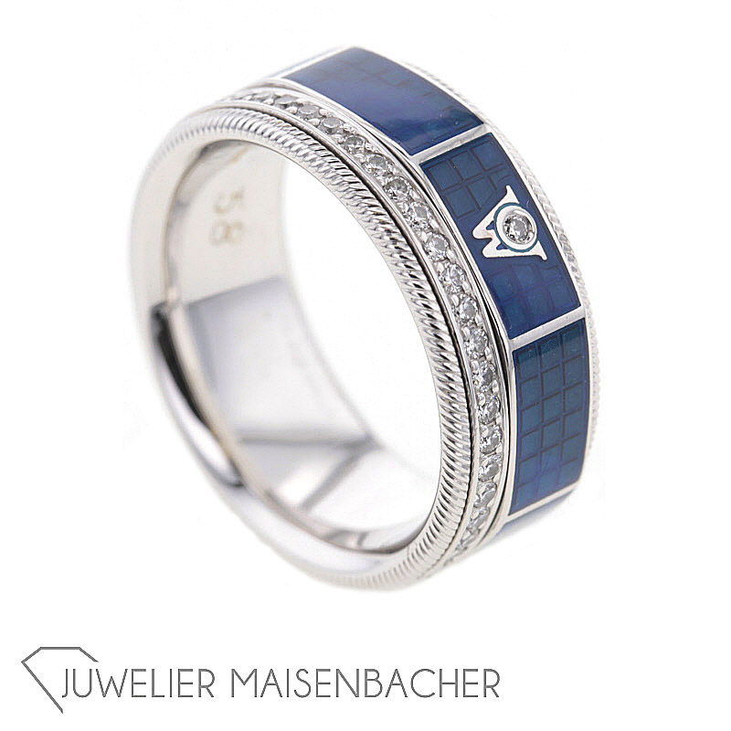 Wellendorff Ring Blaue Lagune Gr. 58