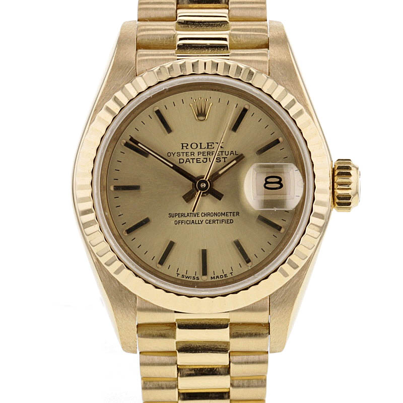 Rolex Lady Datejust 18K. Gold, Saphirglas