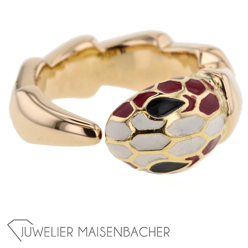 Goldener Schlangen Ring mit Emaille