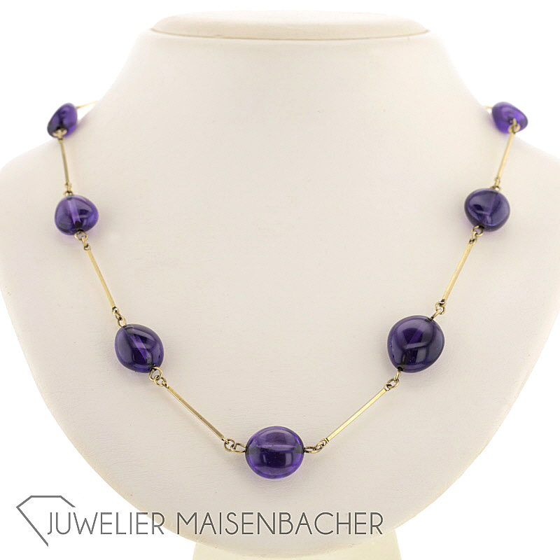 Goldene Amethyst Kette