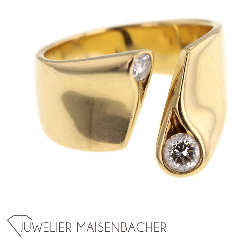 Moderner Brillant Statement Spannring Gold