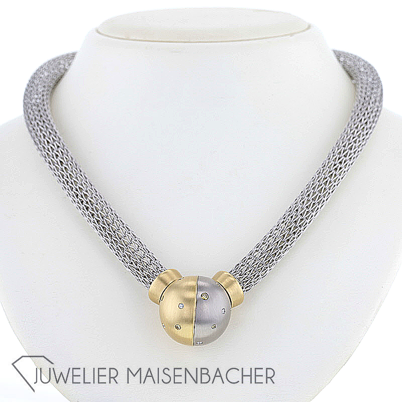 Außergewöhnliches Platin Gold Brillant Collier