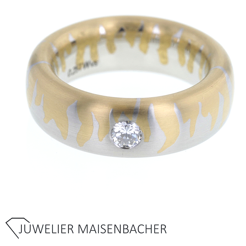 Bombierter Platin Brillant *Meister* Trauring