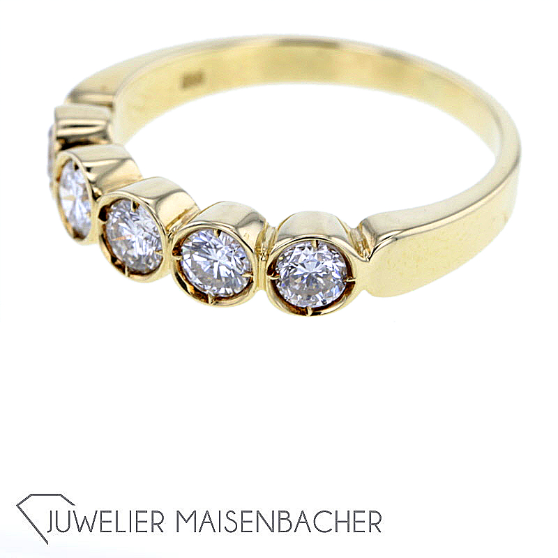 Memoire-Ring mit Brillanten Gold