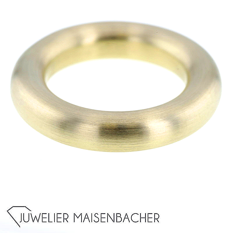 Massiver Statement Gelbgold Ring Bombiert/Mattiert