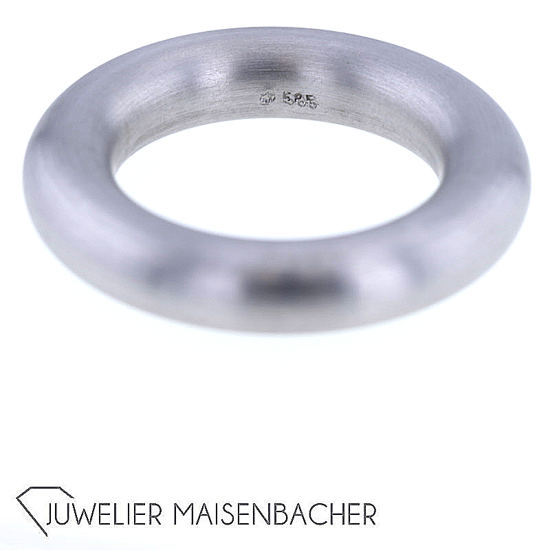 Massiver Statement Weißgold Ring Bombiert