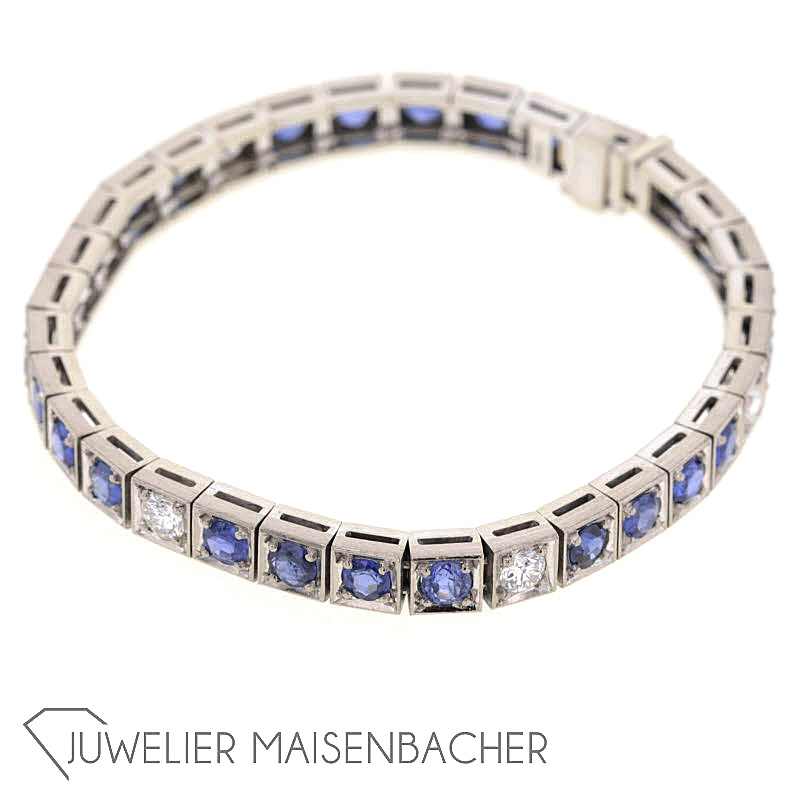 Klassisch elegantes Saphir Diamant Armband