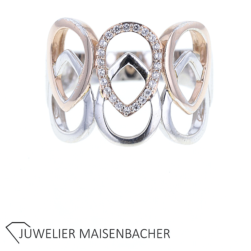 Verspielter Silber Diamant Ring